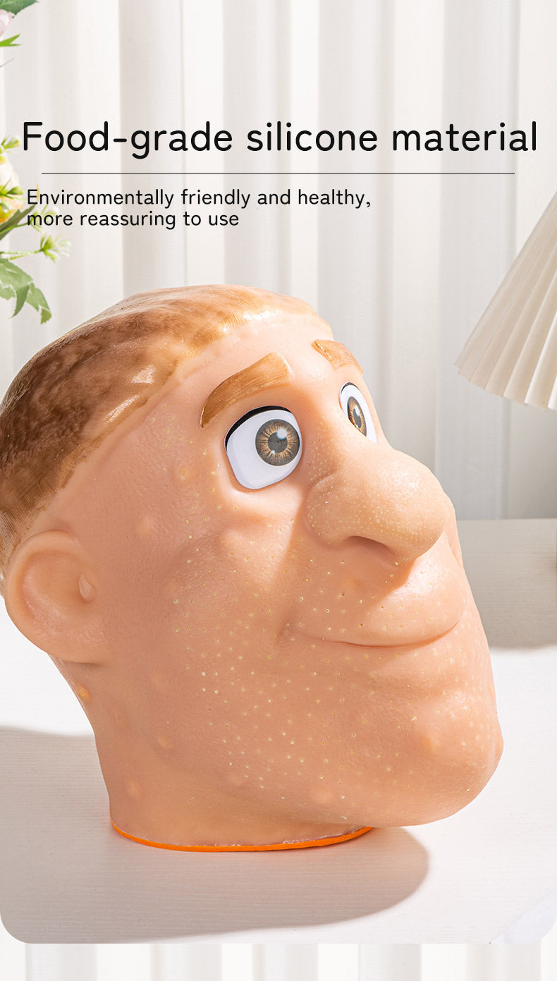 Stress Relief Toy - Pimple Squeezing Clip for Blackheads, Silicone Stress Ball with Realistic Head Model, Addictive Squeeze Toy for Venting