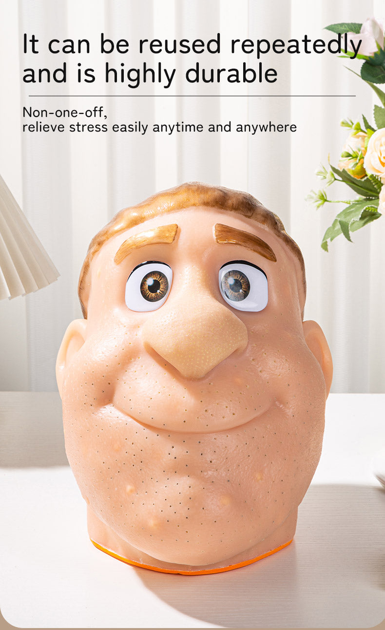 Stress Relief Toy - Pimple Squeezing Clip for Blackheads, Silicone Stress Ball with Realistic Head Model, Addictive Squeeze Toy for Venting