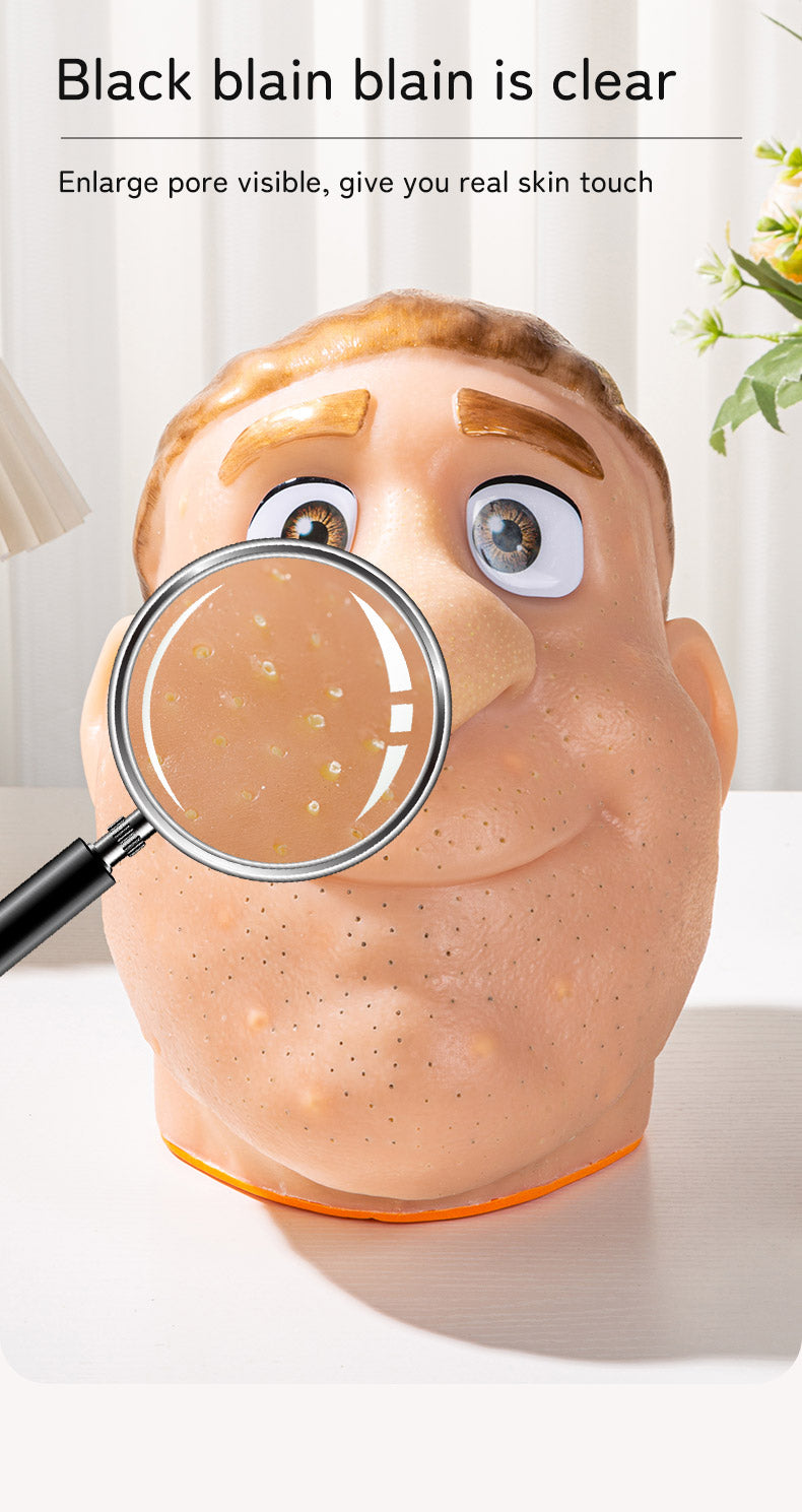 Stress Relief Toy - Pimple Squeezing Clip for Blackheads, Silicone Stress Ball with Realistic Head Model, Addictive Squeeze Toy for Venting