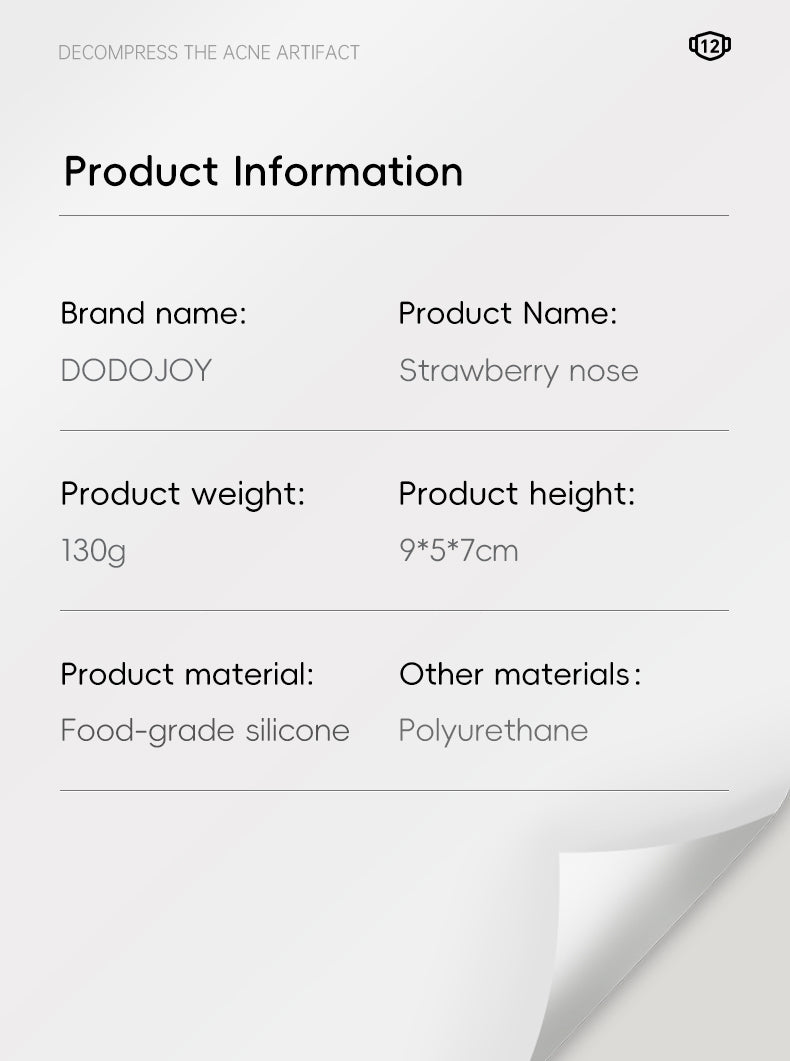 Stress Relief Toy - Portable Silicone Nose Model for Popping Blackheads, Whiteheads, and Strawberry Nose; Simulated Acne Squeezing to Relieve Pressure